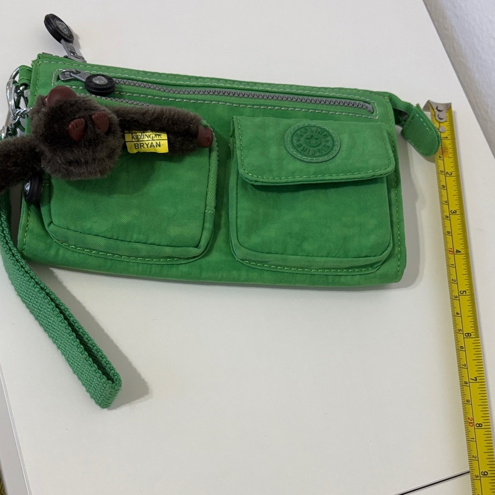 Kipling Green Wristlet with Charm - Picture 9 of 9